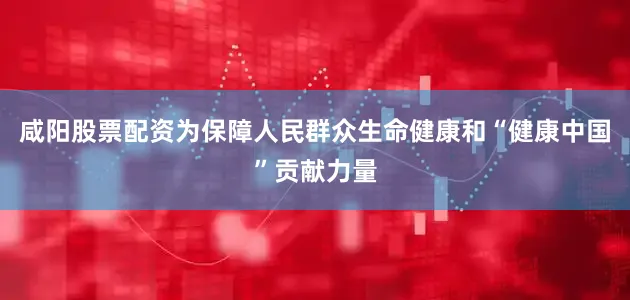 咸阳股票配资为保障人民群众生命健康和“健康中国”贡献力量