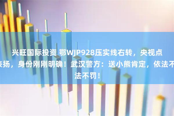 兴旺国际投资 鄂WJP928压实线右转，央视点名表扬，身份刚刚明确！武汉警方：送小熊肯定，依法不罚！